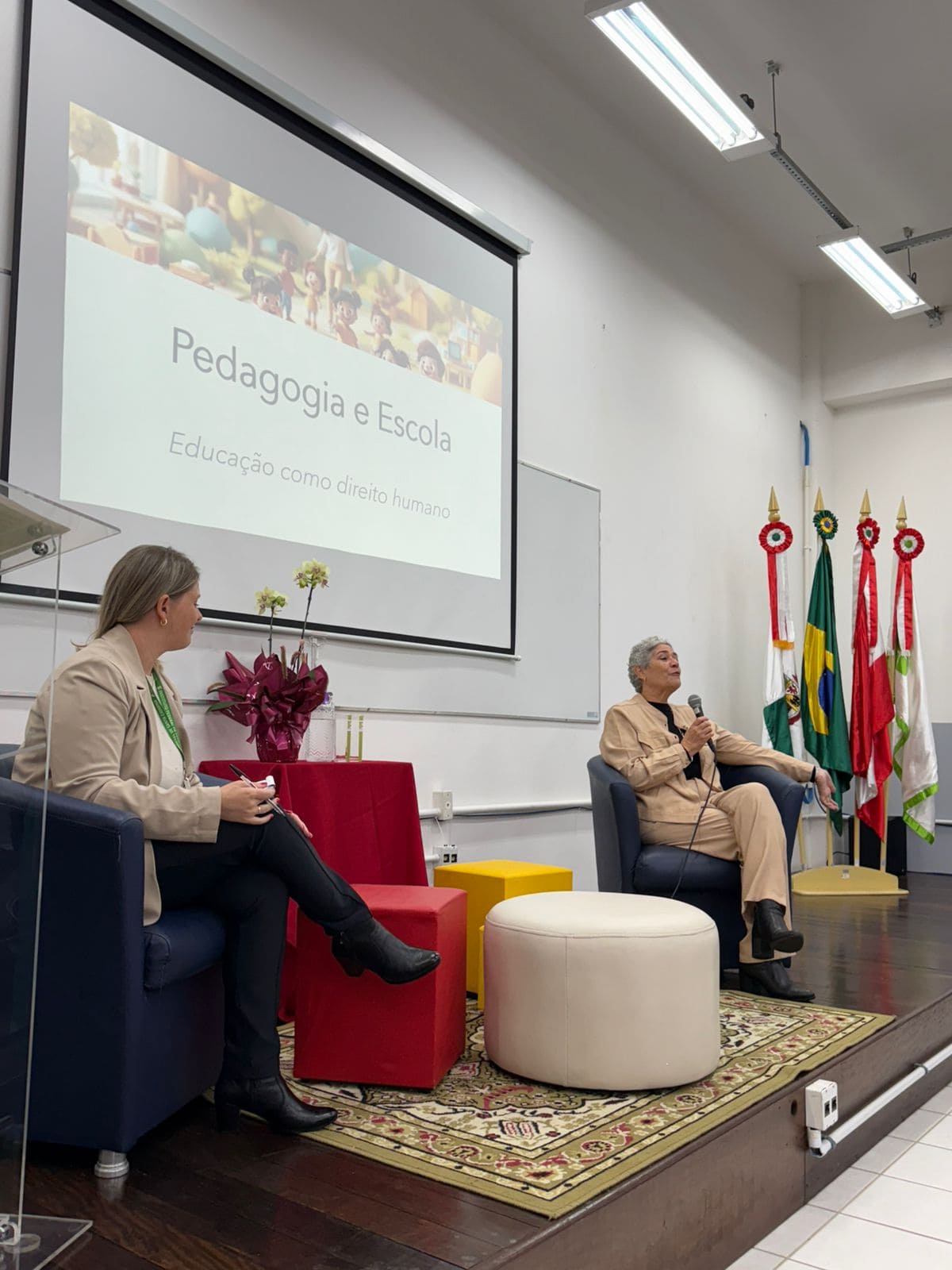Momentos da aula inaugural realizada no dia 16 de agosto.