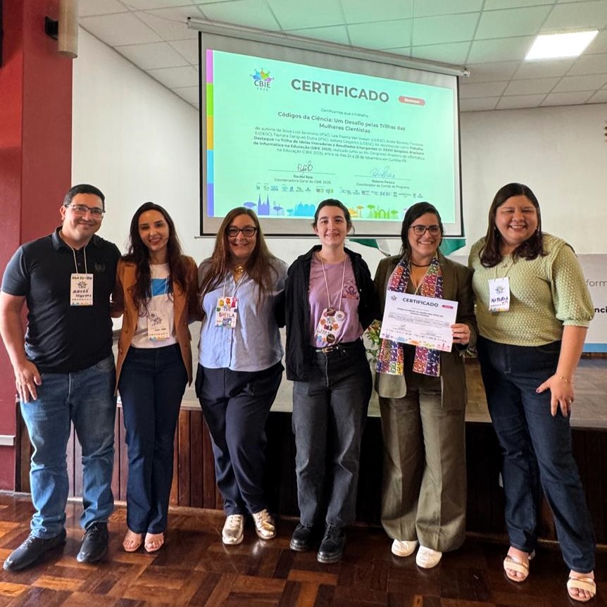 Premiação do trabalho Códigos da Ciência: um desafio pelas trilhas das mulheres cientistas