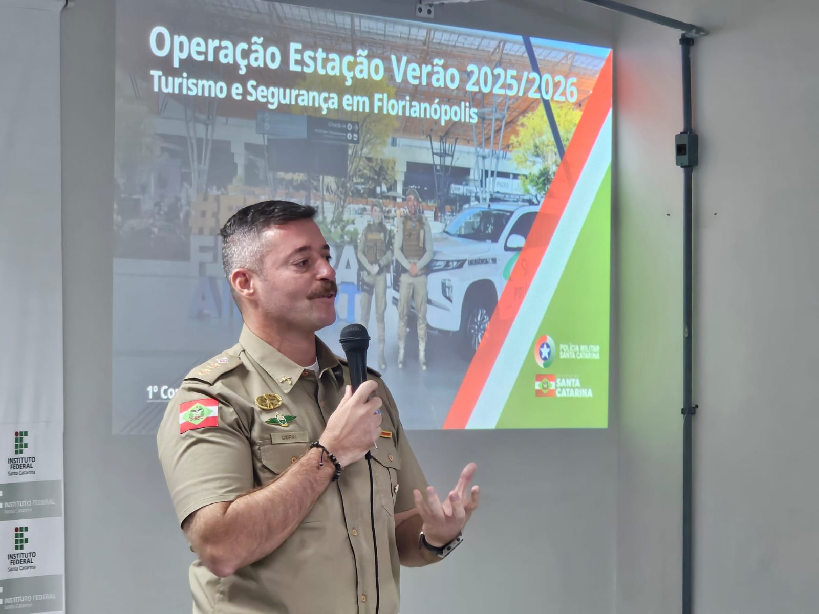 Tenente-coronel Dhiogo Cidral de Lima, comandante regional da Polícia Militar em Florianópolis, mostrou ações da corporação voltadas à segurança na temporada de verão